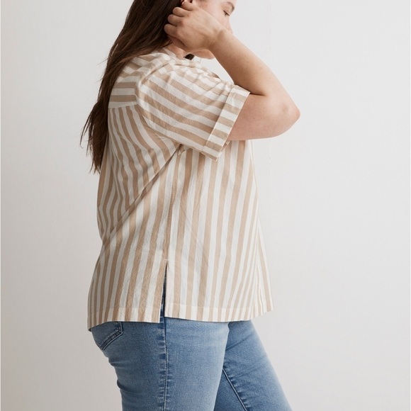 Madewell Plus Size 3X Signature Poplin Short-Sleeve Button-Down Shirt NWT - Picture 2 of 6